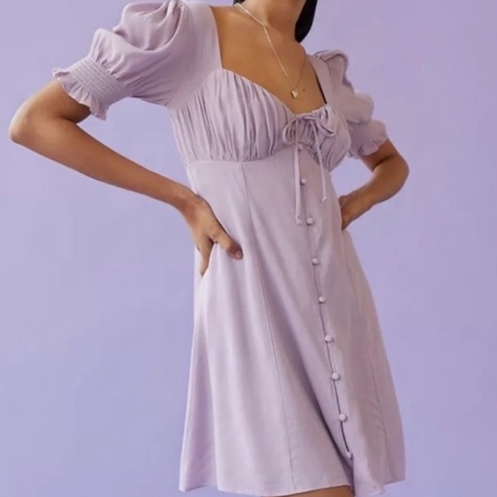 Urban Outfitters purple/lilac Short Sleeve Button Up Dress